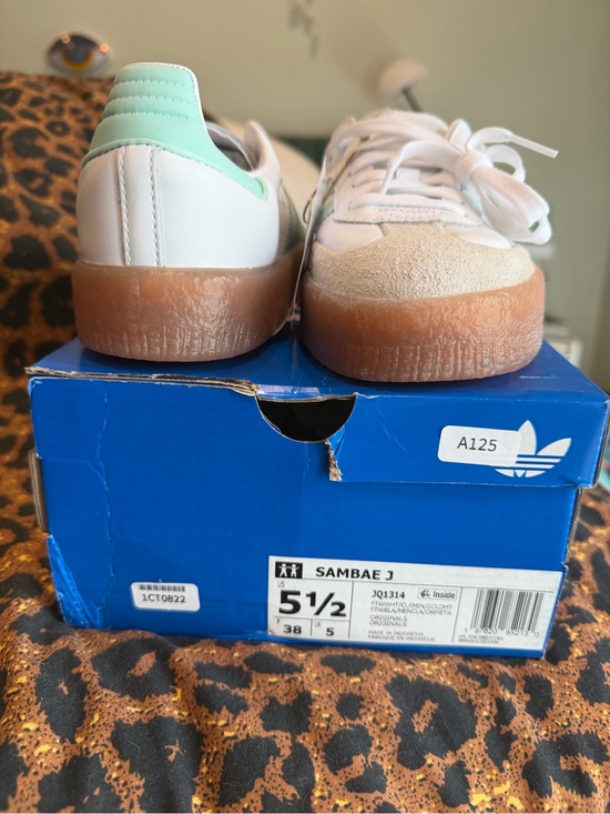 adidas Other - adidas Samba J Sneakers in White with Mint and Gum